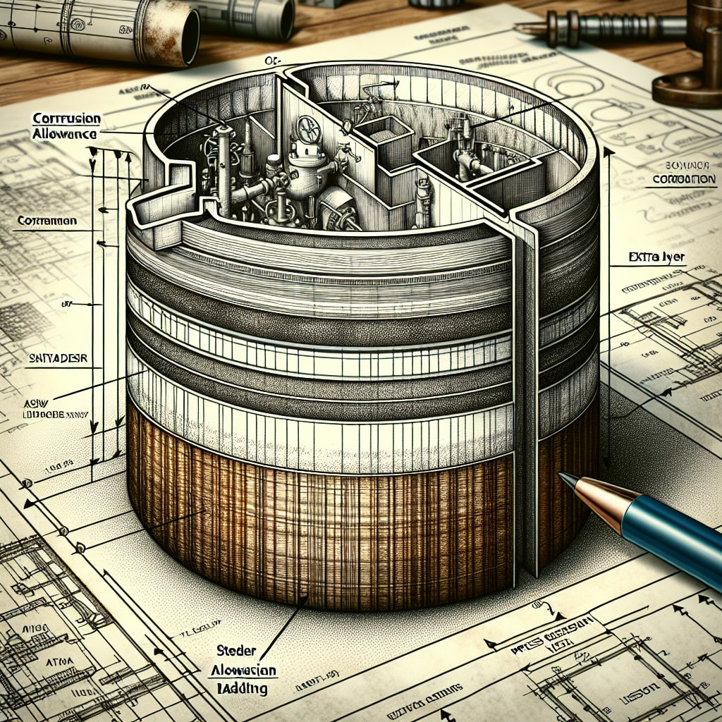 What is the recommended corrosion  allowance to be get added in pressure vessel design if the