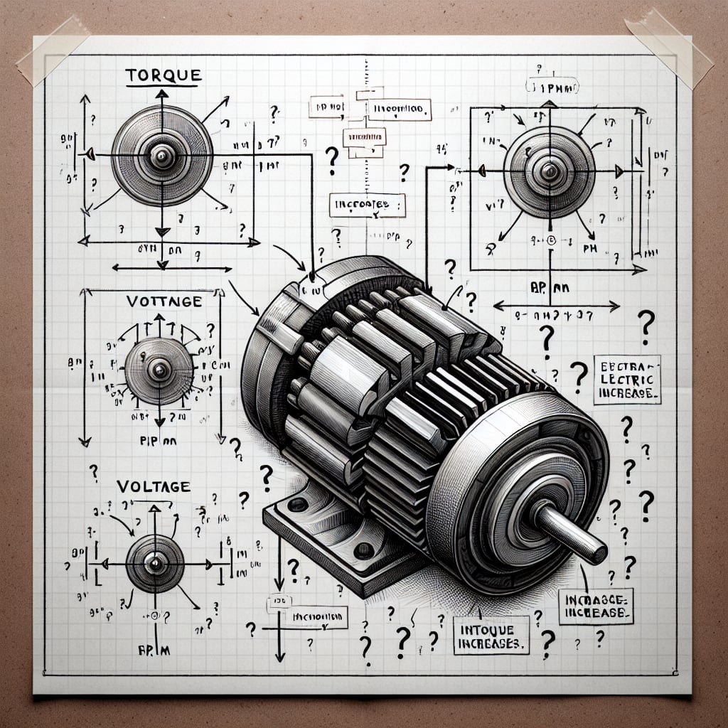 In an Electric Motor, why does Torque increase with current and RPM with voltage? Does anyone have the theory?