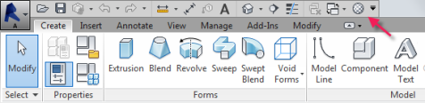 Figure 6. Adding the Materials button to the Quick Access toolbar.