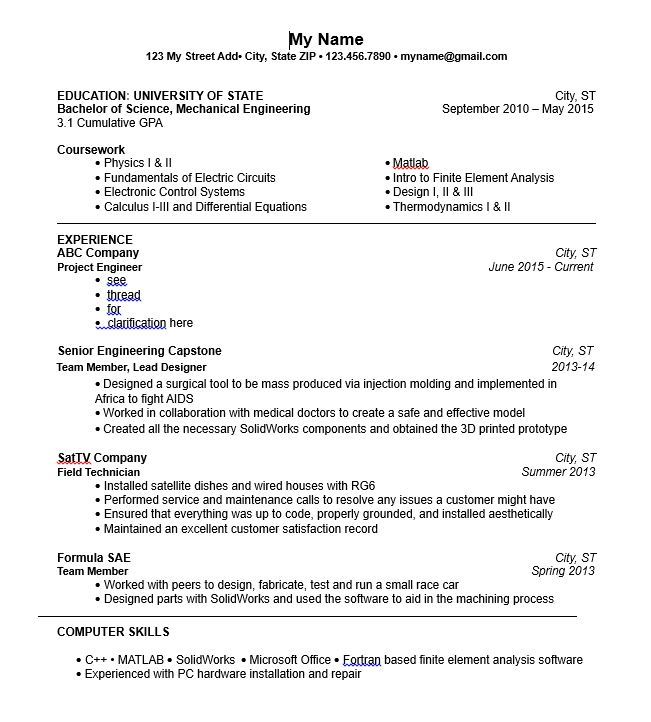 how to write resume current job