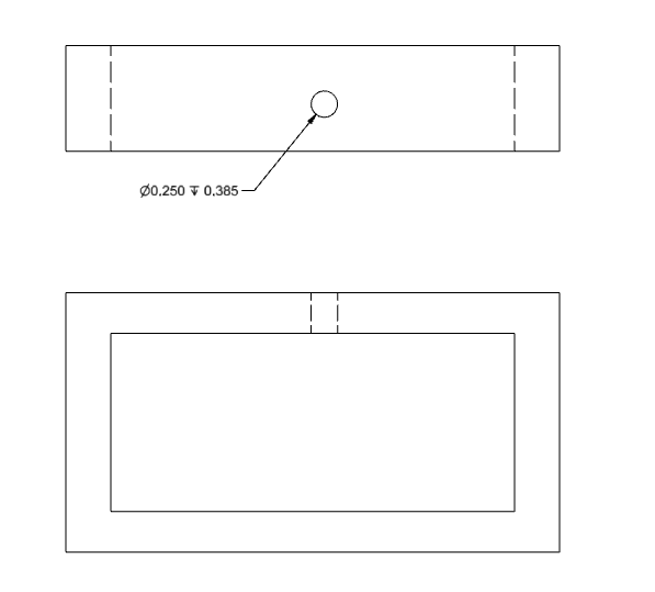 Hole Thru Into Section Correct Drawing Note Drafting Standards Gd T Tolerance Analysis Eng Tips