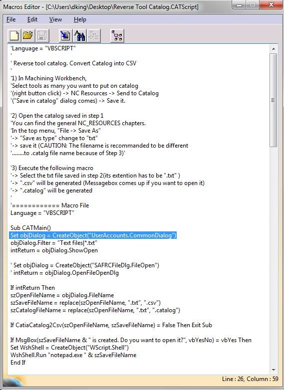 CATIA V5 Catalog creation using .CATScript - DASSAULT: CATIA