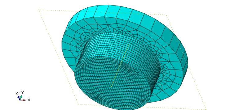 Transition Mesh from fine to Coarse one using - DASSAULT: ABAQUS