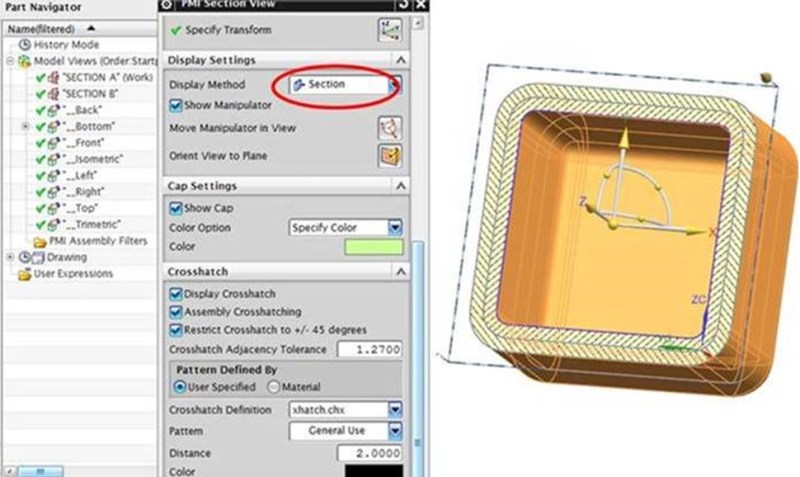 Problem In Nx11 With 3d Pmi Section View In 2d Drawing Siemens Ug Nx Eng Tips