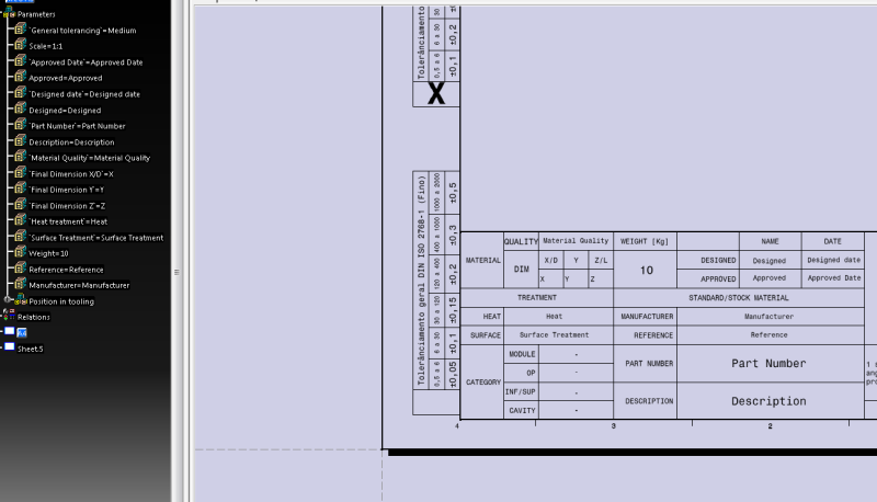 catia drafting resize title and frame block