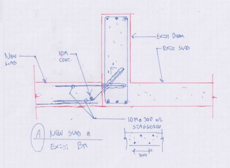 Combination Of Connections New Slab Existing Slab Structural Engineering General Discussion Eng Tips