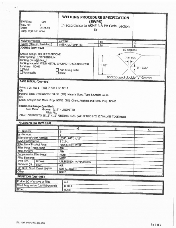 Wps And Pqr Asme Mechanical Code Issues Eng Tips