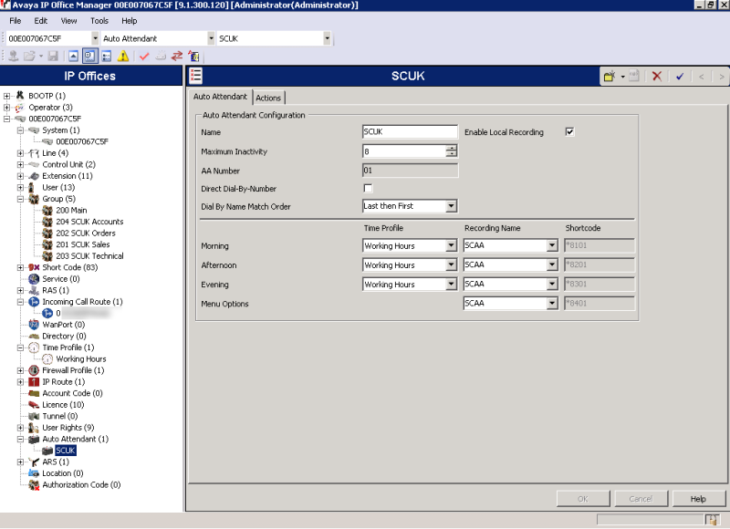 Out of Hours with Auto Attendant - Avaya: IP Office - Tek-Tips