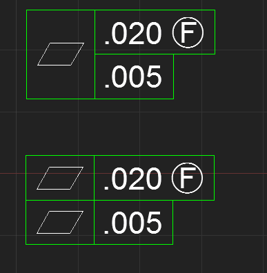 Feature Control Frame composite vs multiple single segments - Drafting 