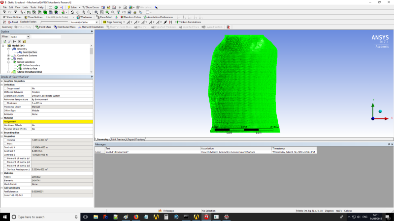 invalid assignment ansys