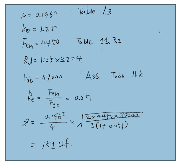 Help with lag screw lateral capacity calculation Structural