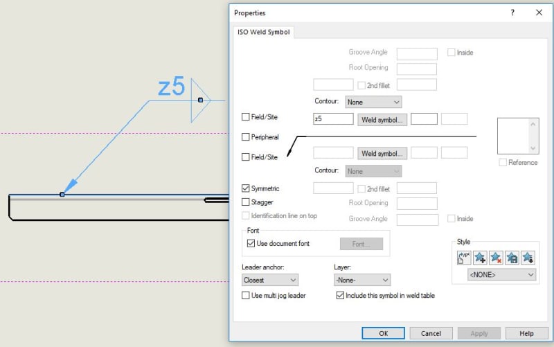 iso standard welding size ANSI vs weld Weld   Drafting of ISO symmetric symbol