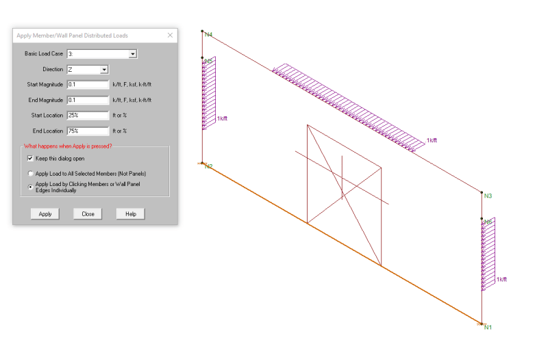 risa 3d wall area loads