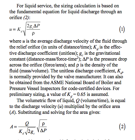 Pressure Relief Valve Calculations Valve Engineering Eng Tips