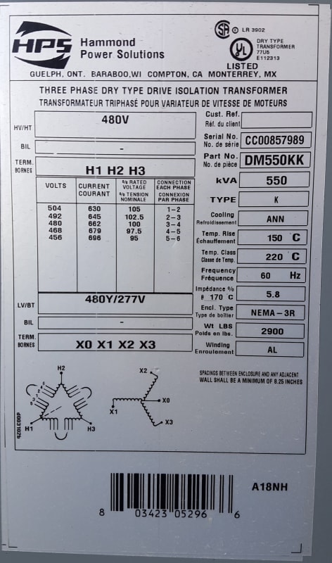 Dry Type Drive Isolation Transformer too hot? - Electric ... dry type transformer wiring diagram 