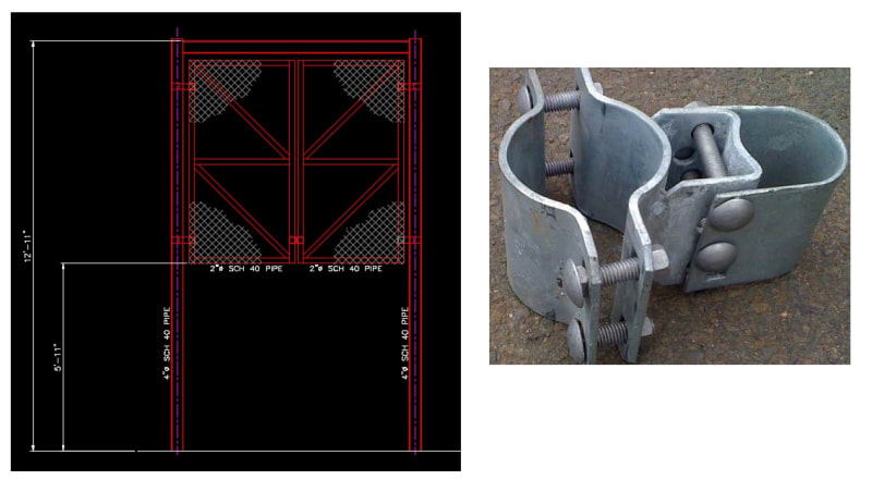 gate hinge clamps