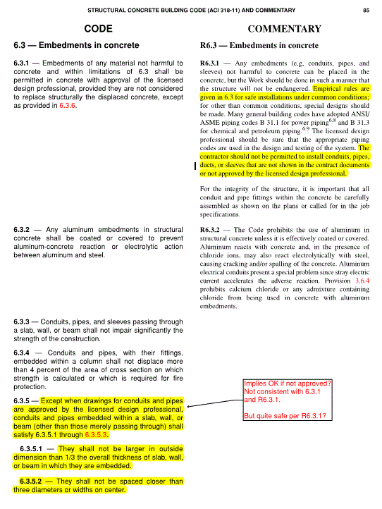 Conduit spacing in slabs Structural engineering general discussion