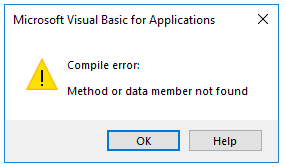 cara mengatasi method or data member not found vb6