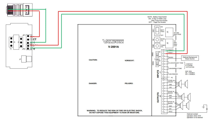 IP Office Overhead Paging - Valcom V-2001A & VMT-2 - Avaya: IP Office