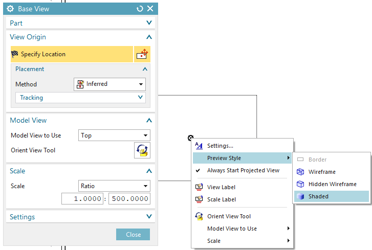 Importing A Base View Orient View Tool Siemens Ug Nx Eng Tips