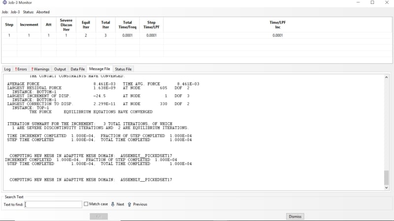 aborted with system error code 1073741819 - DASSAULT: ABAQUS FEA 