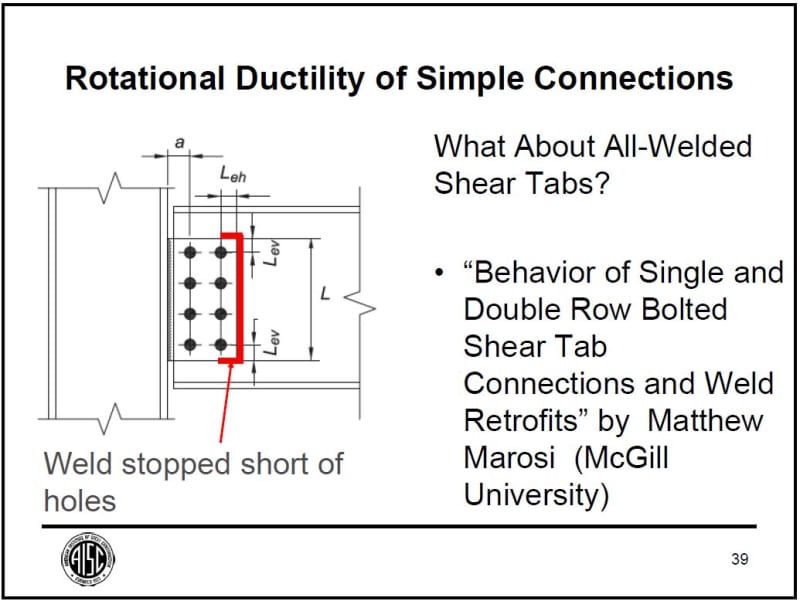 Welded Shear Tab Structural engineering general discussion EngTips