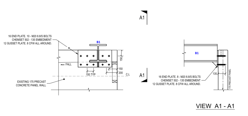 Proposed Steel Beam To Existing Concrete Wall Connection Advice Structural Engineering General Discussion Eng Tips