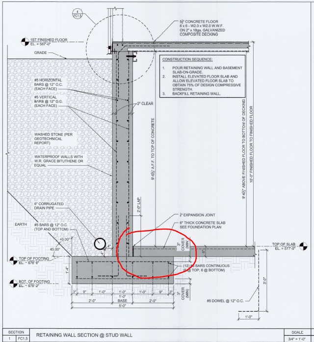 Basement Retaining Wall Detail 0742