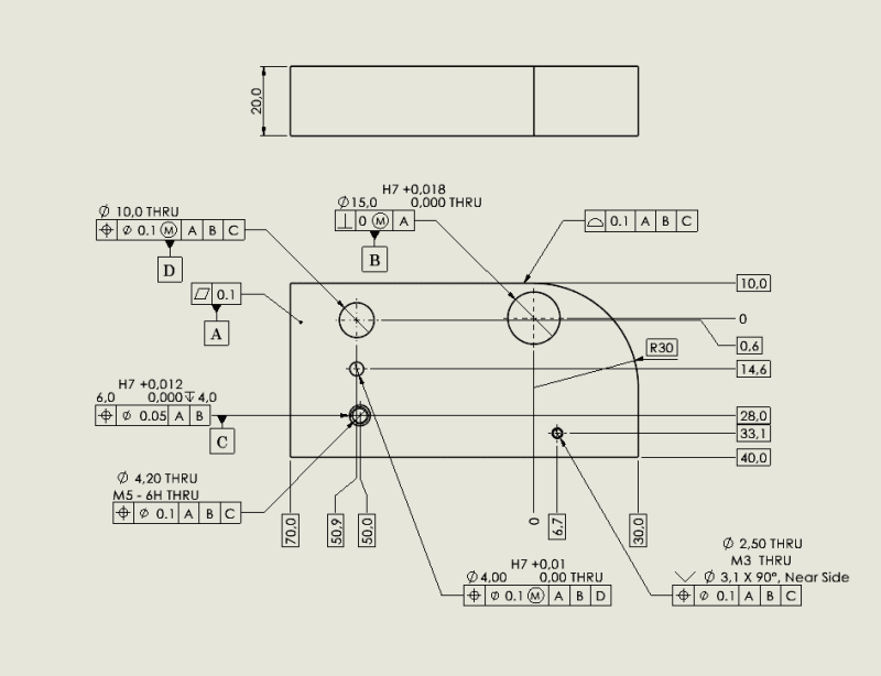 GD&T Datums from two Holes Drafting Standards, GD&T & Tolerance