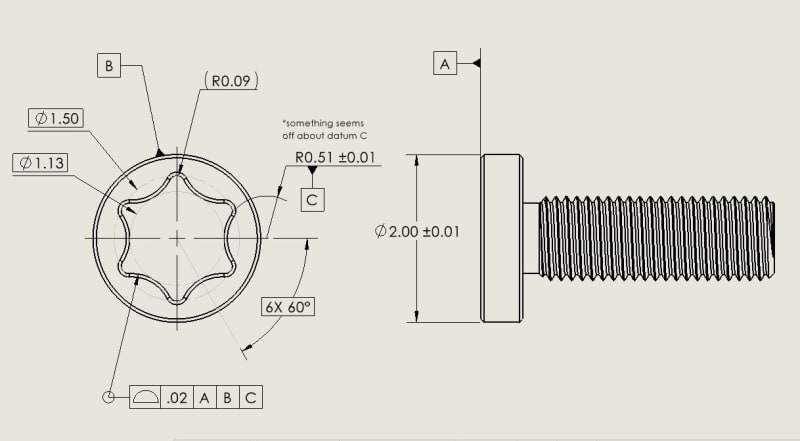 Torx Head Screwdriver Drawing