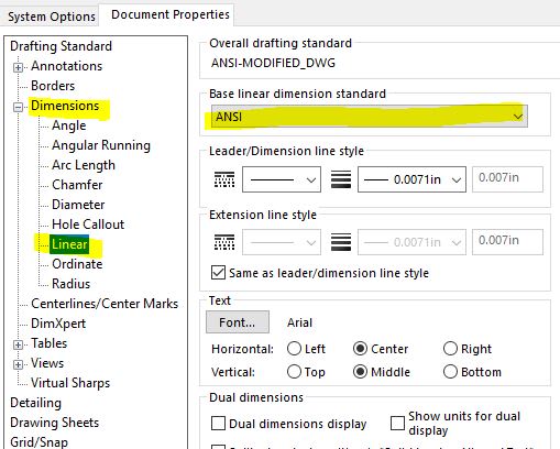 Drafting Dimension leader underline - DASSAULT: SOLIDWORKS 3D Design -  Eng-Tips