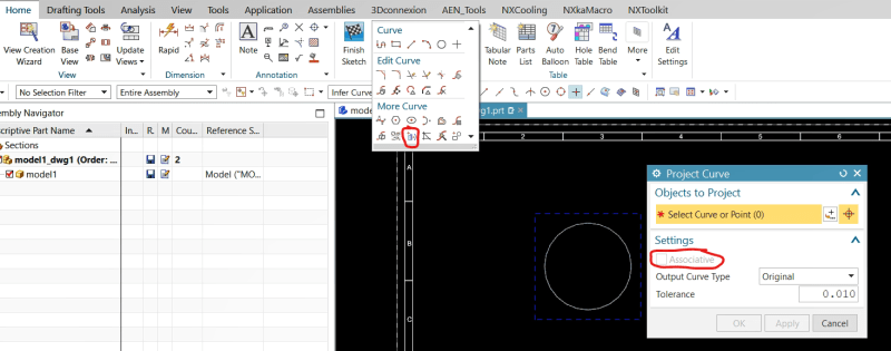 Project to Sketch Options