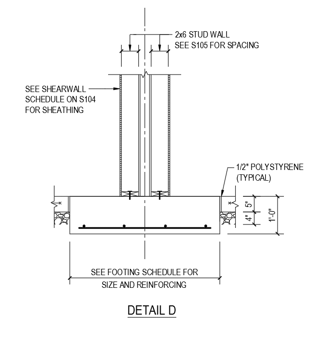 Discontinuous SOG at interior woodstud bearing wall Structural