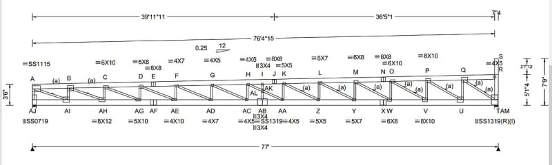 Long Span Low Sloped Trusses