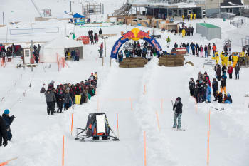 engineering students build and race toboggans made of