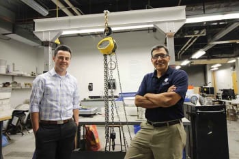 Chris Carroll, Ph.D., P.E., assistant professor of civil engineering and Ronaldo Luna, Ph.D., P.E., chair and professor of civil engineering at Saint Louis University. (Image courtesy of SLU.)