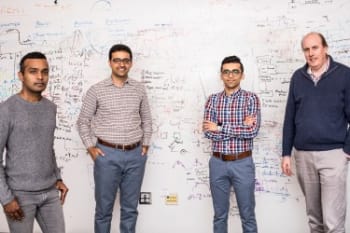 The University of Washington engineers behind the low-power, HD video-streaming system. From left to right: Shyam Gollakota, Saman Naderiparizi, Mehrdad Hessar, Joshua Smith.Dennis Wise/University of Washington