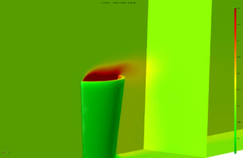 Figure 3. The new thermodynamic property libraries and moisture flow multiphysics coupling can help engineers simulate the moisture coming from this coffee cup. (Image courtesy of COMSOL.)