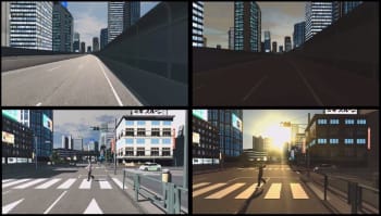 Closed loop simulations in various lighting conditions performed to optimized ADAS performance. (Image courtesy of OPTIS.)