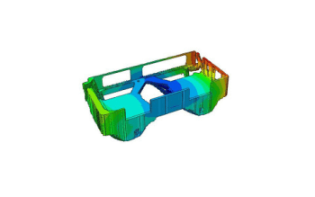 Strength and fatigue analysis of the circuit box that takes the FDM printing process and printed materials into account. (Image courtesy of Dassault Systèmes.)