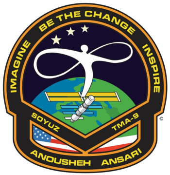Ansari’s patch for her trip to the ISS. Like many others that have visited space and seen our blue ball for how small it really is, she promotes peace. (Image courtesy of anoushehansari.com.)