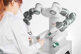 Human working with collaborative robot. (Image courtesy of ABB.)