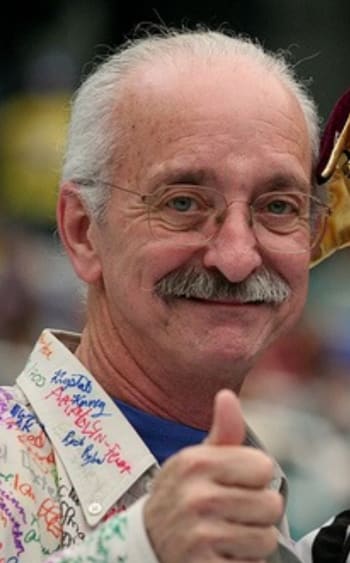 Woodie Flowers (1943 – 2019) at the 2006 FIRST Championship. (Image courtesy of Jake Ingman.)