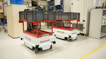 MiR AGVs at Honeywell. (Image courtesy of Honeywell)