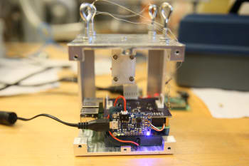 Inside the CubeSat. (Image courtesy of Purdue University photo/Erin Easterling.)