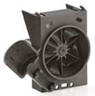 Black rotary cap cover created in FDM Nylon 12 material on the Fortus 3D Production System.