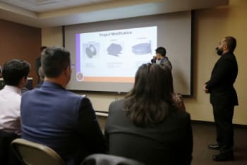 Student teams presenting their final products. (Image courtesy of J.R. Hernandez/UTEP Communications.)