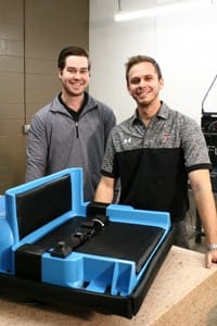 Two Texas Tech students pose with the finished product. (Image courtesy of Texas Tech University.)