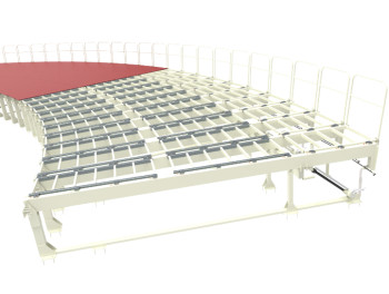 A rendering of Mitchell's banked track.