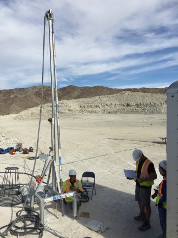 The Planetary Deep Drill is four meters long and has a width of 6.4 cm in diameter. Photo courtesy of Honeybee Robotics.
